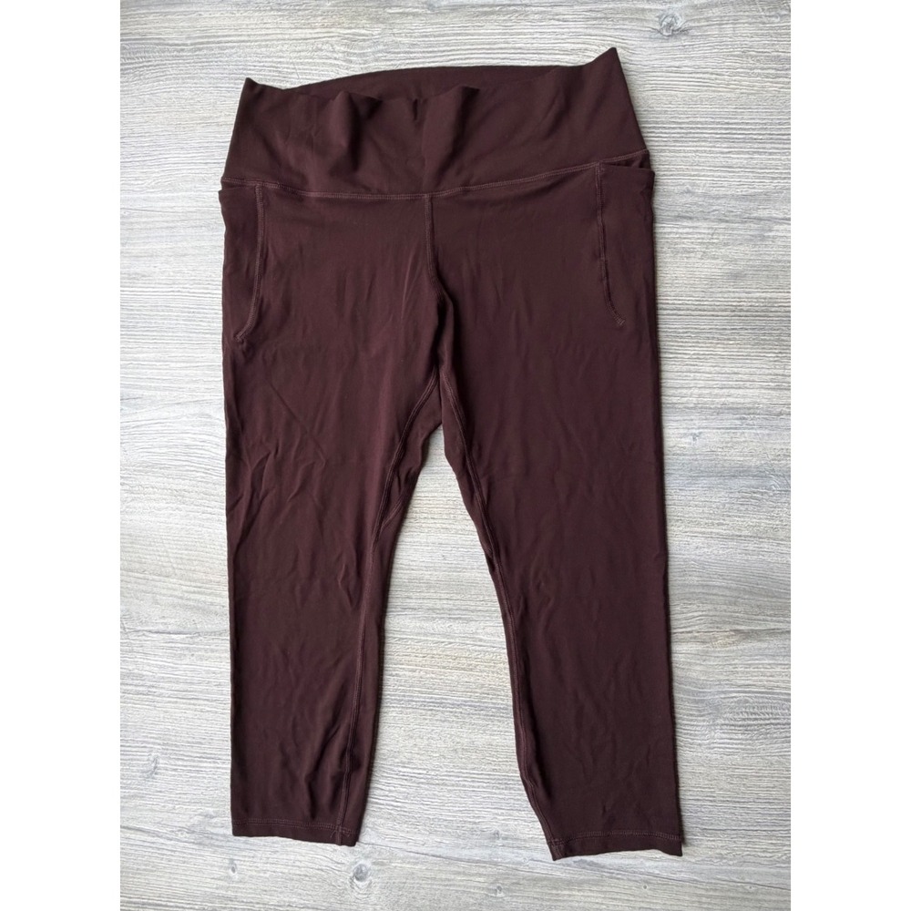 Under Armour Meridian Crop Leggings XL Brown High Rise Pocket Yoga Pants 1382525